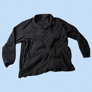 John Ashford Black Long Sleeve Polo Shirt
